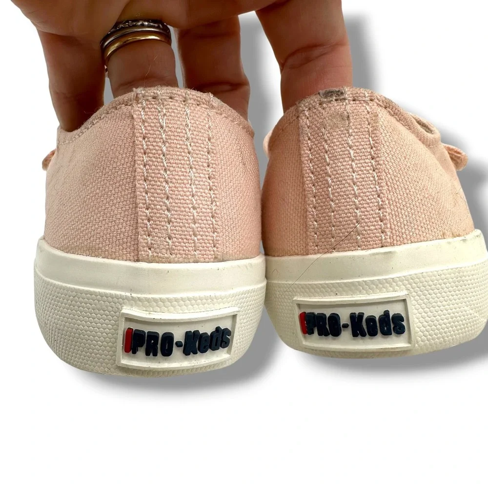 Pro-Keds Royal Lo Kids Pink Canvas Low Top Hook Loop Sneakers Size 10